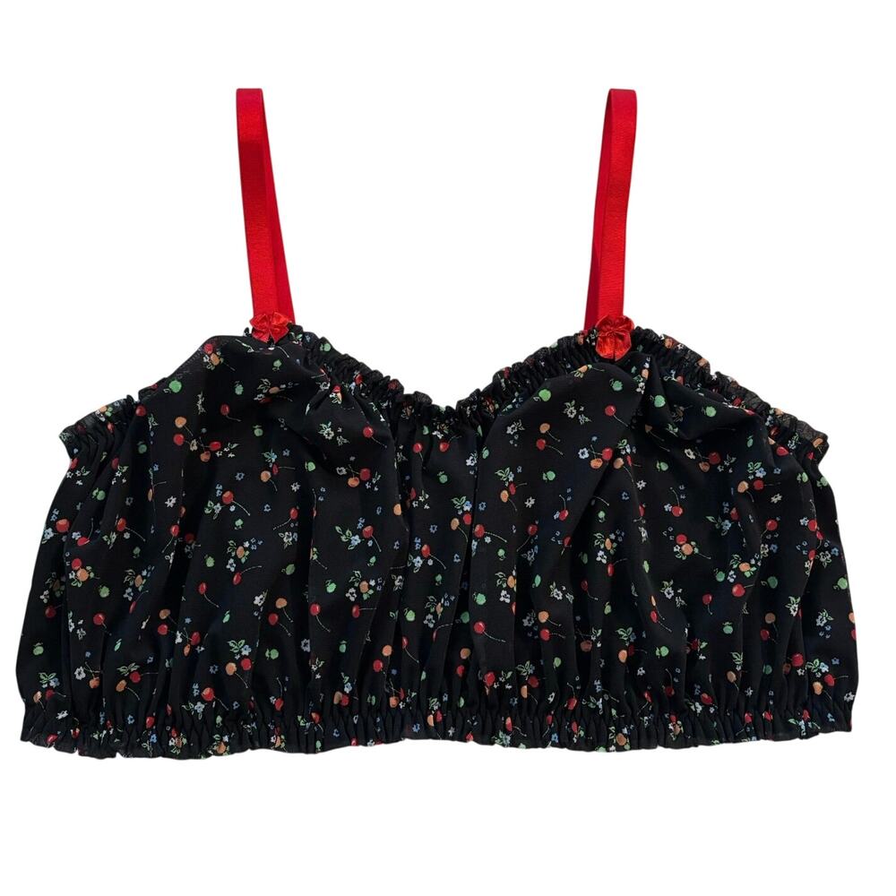Parade Plus Size 3XL 3X Mesh Bralette Cherry Print